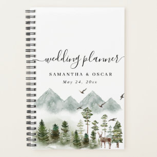 Agenda Bosque verde natural moderno Árboles acuarelas