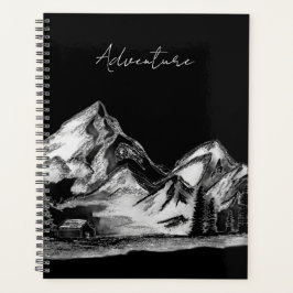 Agenda Bosquejo de la escena de la montaña valle arbolado