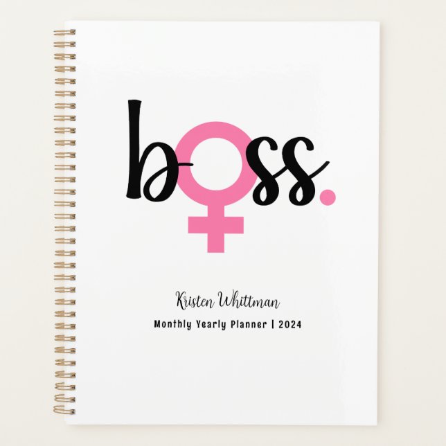 Agenda Boss de moda Lady Typografía moderna (Anverso)