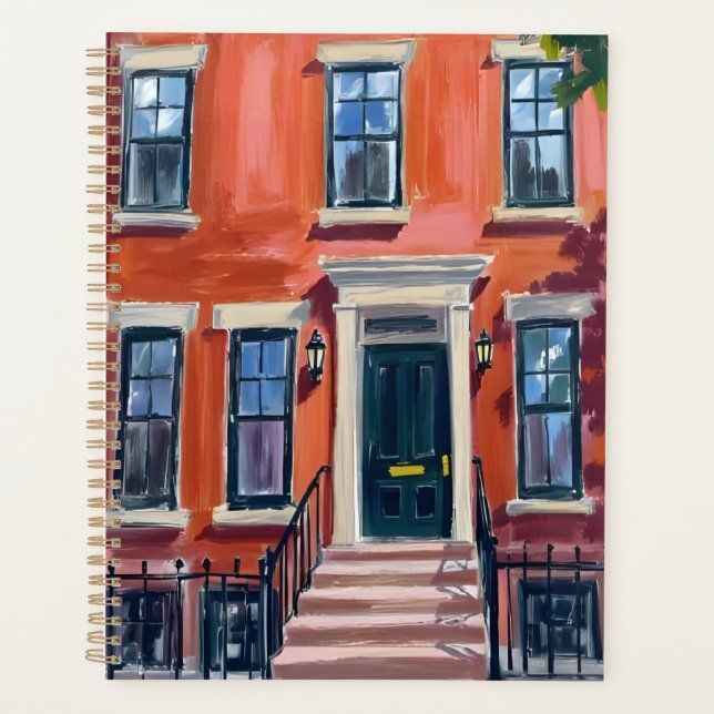 Agenda Boston Brownstones Massachusetts Watercolor (Anverso)