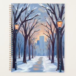 Agenda Boston Common | Aquarela de nevada invernal