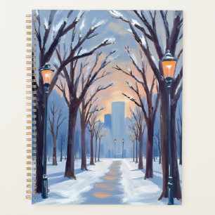 Agenda Boston Common Aquarela de nevada invernal
