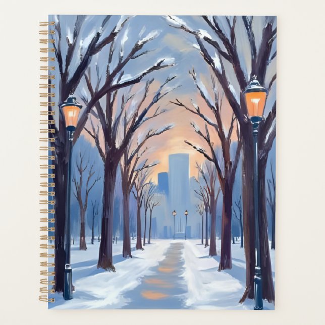 Agenda Boston Common | Aquarela de nevada invernal (Anverso)