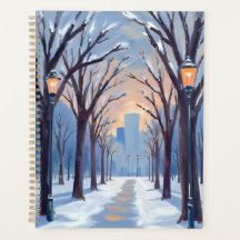 Boston Common | Winter Snowfall Watercolor