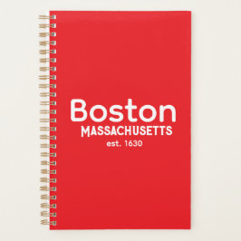 Agenda Boston, Massachusetts est. 1630 Planner 