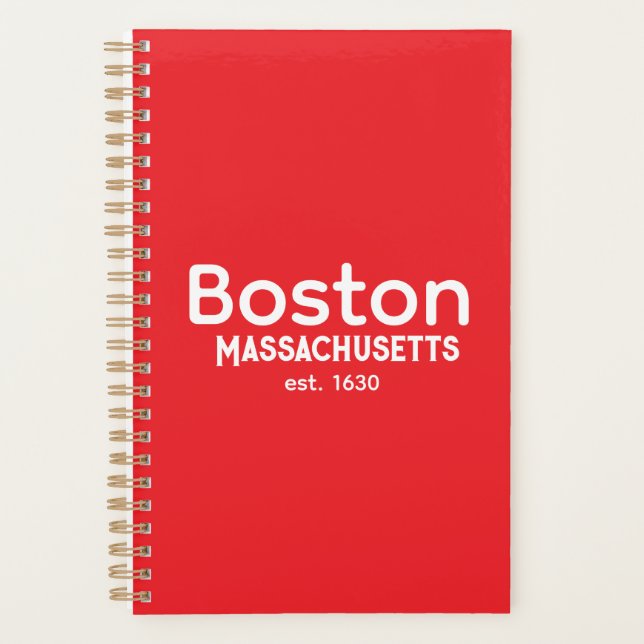 Agenda Boston, Massachusetts est. 1630 Planner  (Anverso)