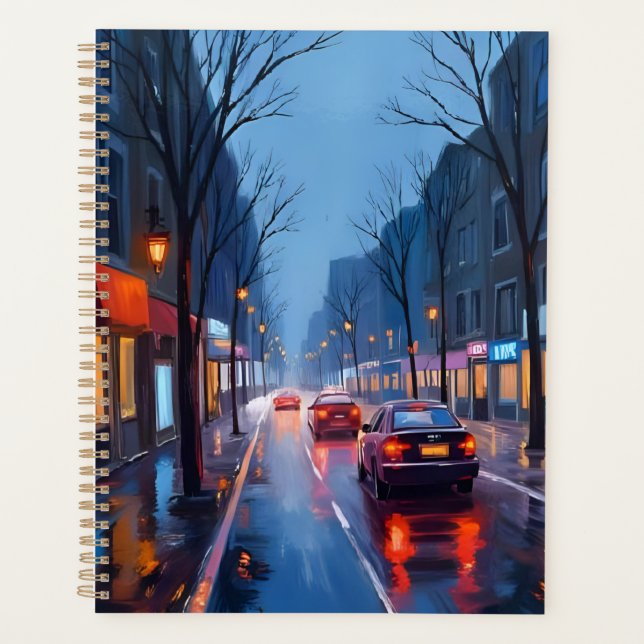 Agenda Boston Rain | Downtown City Street Massachusetts (Anverso)