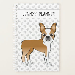 Agenda Boston Terrier cervato lindo perro de dibujos anim