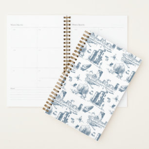 Agenda Boston Toile Blue Planner