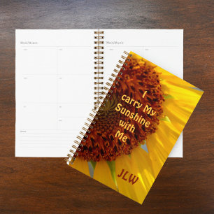 Agenda Botánica de girasol llevo mi sol conmigo