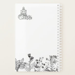 Agenda Botánico Antiguo Blanco y Negro