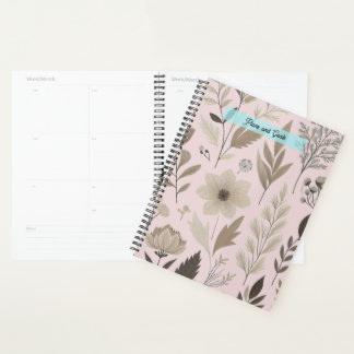 Agenda Botánico Floral Rubor y Taupe