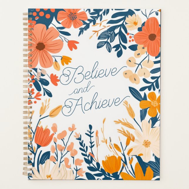 Agenda Botánico Folk Floral Cree & Logra (Anverso)