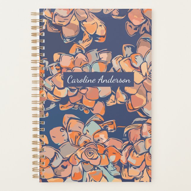 Agenda Botánicos de otoño Earthy Neutral Navy Personaliza (Anverso)