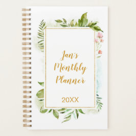 Agenda Botánicos Gold Pink Geométrico Floral Personal