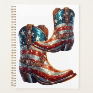 Agenda Botas de vaquero con bandera americana brillante