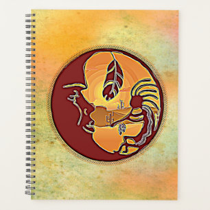 Agenda Botón de paisaje - Kokopelli Luna Pluma 1
