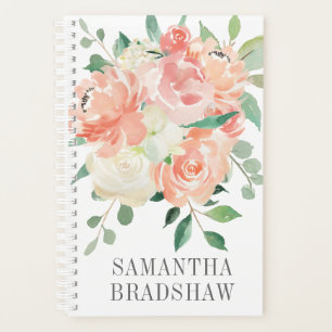 Agenda Bouquet floral acuarela con su nombre