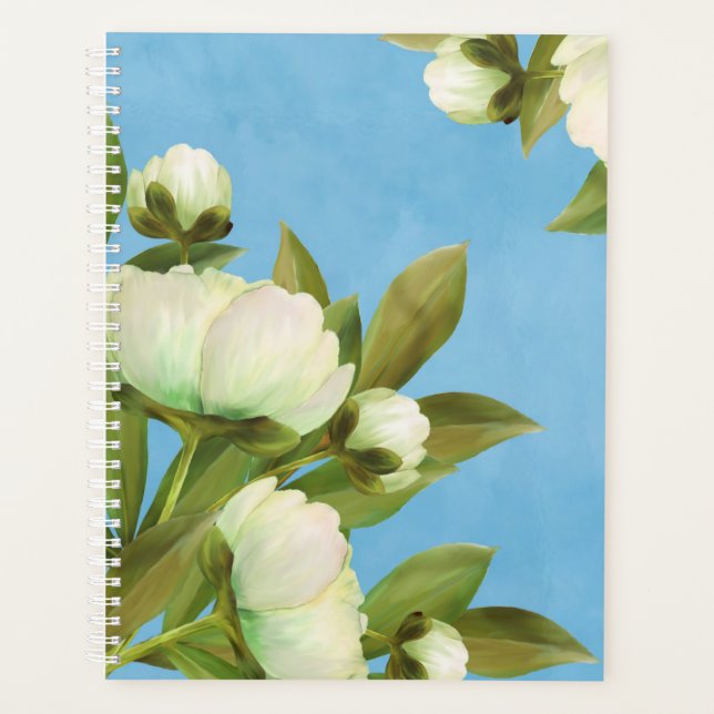 Agenda Bouquet floral de peonies blancos (Anverso)