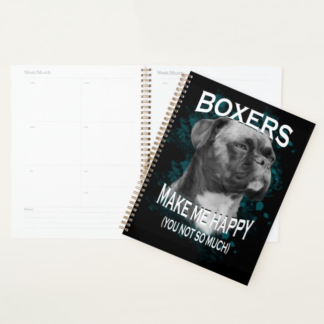 Agenda Boxer Dog Animal Aovers Art Textos (Demostración)