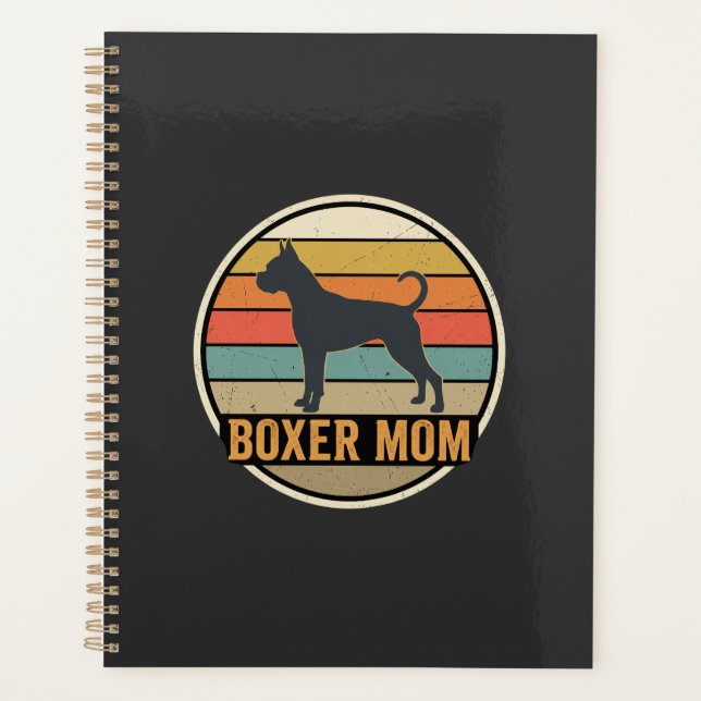 Agenda Boxer Mamá Retro Puesta del sol Perro (Anverso)