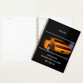 Agenda Boys School Class Yellow Muscle Car Planner