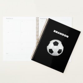 Agenda Boys Soccer Ball Black Stylish Custom Name Kids