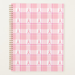 Agenda Breast Cancer Awareness Plaid Planner, Pink Ribbon