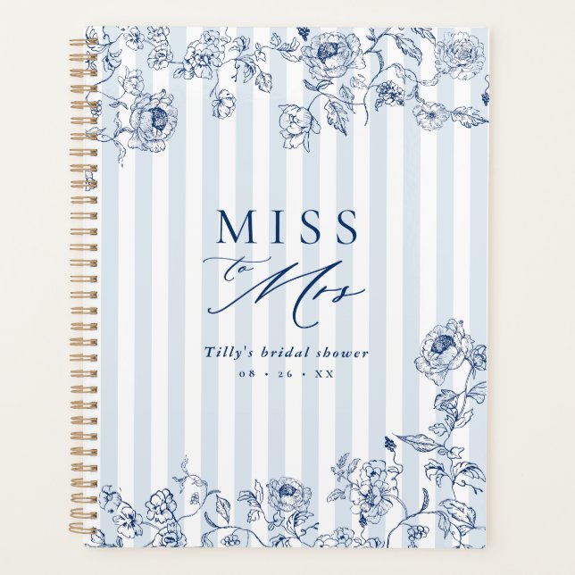 Agenda Bridal Shower Paper Planner Something Blue Book (Anverso)
