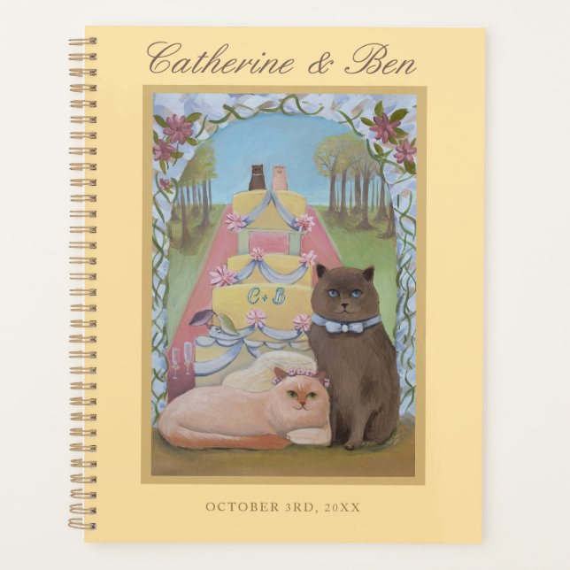 Agenda Bride and Groom Cats Personalized Wedding   (Anverso)