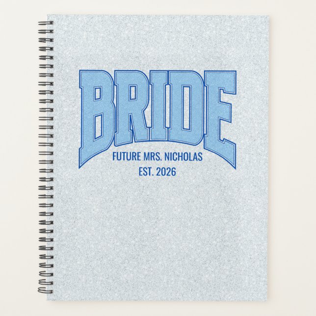 Agenda BRIDE Faux Glitter Wedding Planner Organizer (Anverso)
