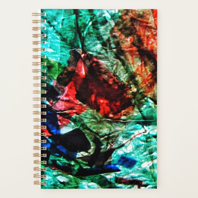 Agenda Bright blue abstract planner,Blue bright dazzling  (Anverso)