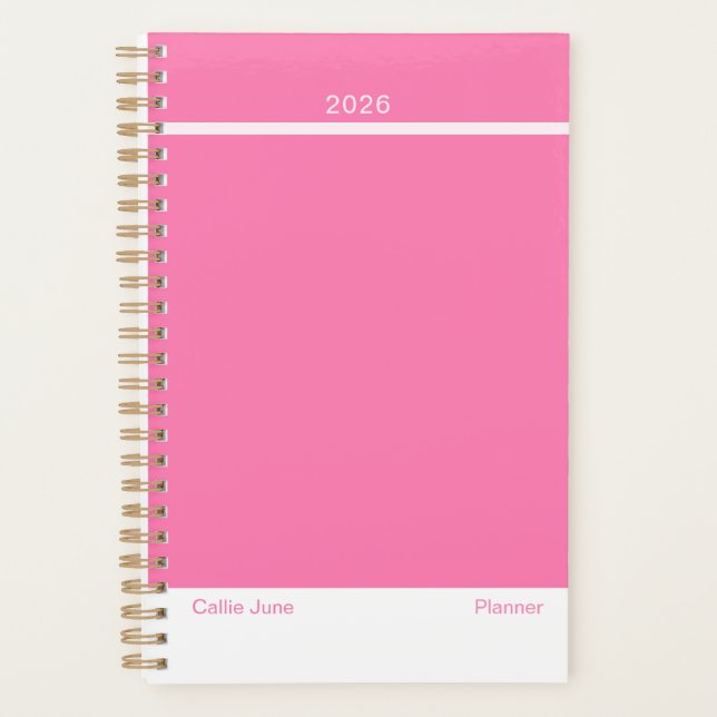Agenda Bright Pink Minimalist Planner (Anverso)