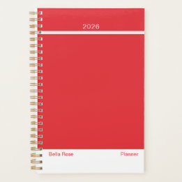 Agenda Bright Red Minimalist Planner