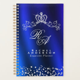 Agenda Brillante corona monograma azul