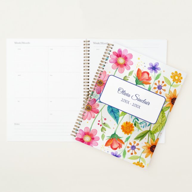 Agenda Brillante Floral Personalizado (Demostración)