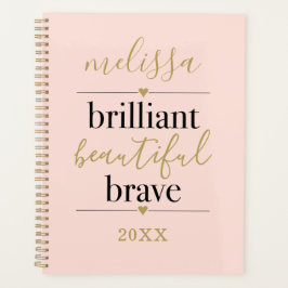 Agenda Brillante y hermoso valor personalizado Rubor Pink