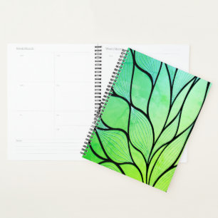 Agenda Brillantes tonos verdes con licencia creativa