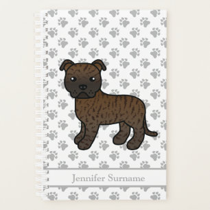 Agenda Brindle English Staffie Perro De Dibujos Animados 