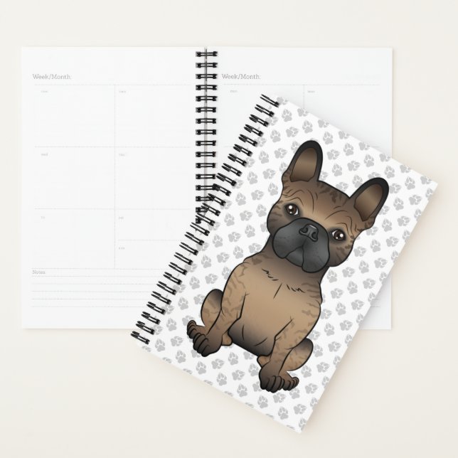 Agenda Brindle French Bulldog / Frenchie Perro Lindo & Pa (Demostración)