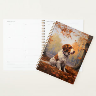 Agenda Brittany Spaniel en otoño inspira caída de hojas