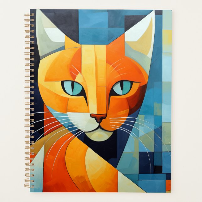 Agenda Bromistas abstractos: gato Naranja (Anverso)