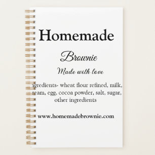 Agenda Brownie casero hecho con amor agregar texto sitio