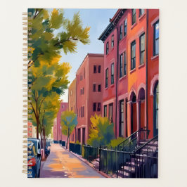 Agenda Brownstone City Street | Boston Brick Watercolor 