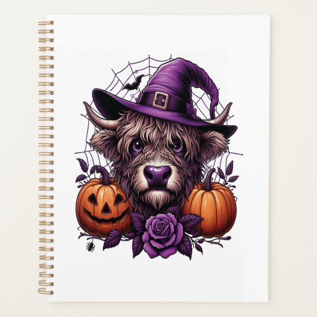 Agenda Bruja Vaca Highland Halloween (Anverso)