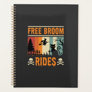Agenda Brujas Gatos Gratis en Escobas de Halloween