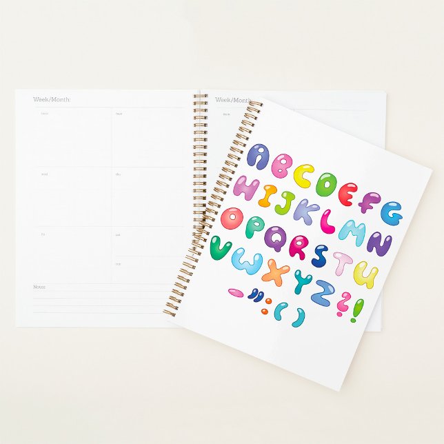 Agenda Bubble Alphabet Letters Kids Typography (Subido por el creador)