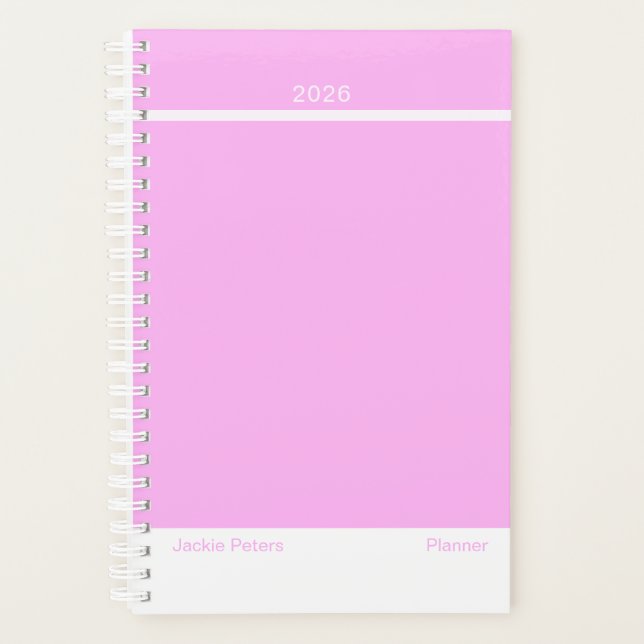 Agenda Bubblegum Pink Minimalist Planner (Anverso)