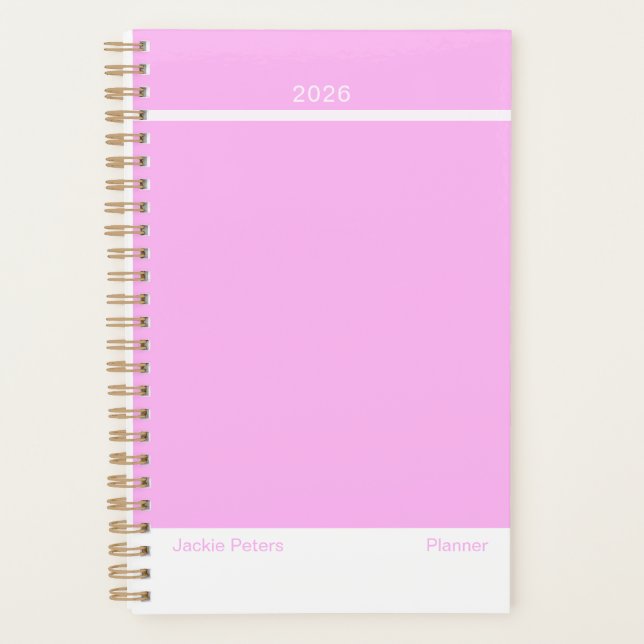 Agenda Bubblegum Pink Minimalist Planner (Anverso)