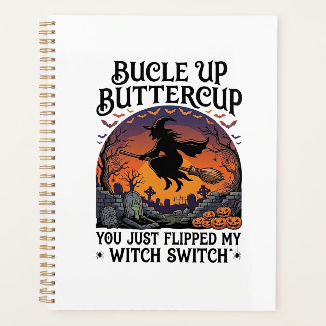 Agenda Bucle Arriba Bruja Mantequilla Switch Halloween Es (Anverso)